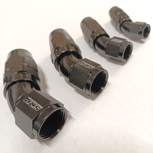 30 DEGREE FULL FLOW BRAIDED HOSE END -4AN TO -10AN