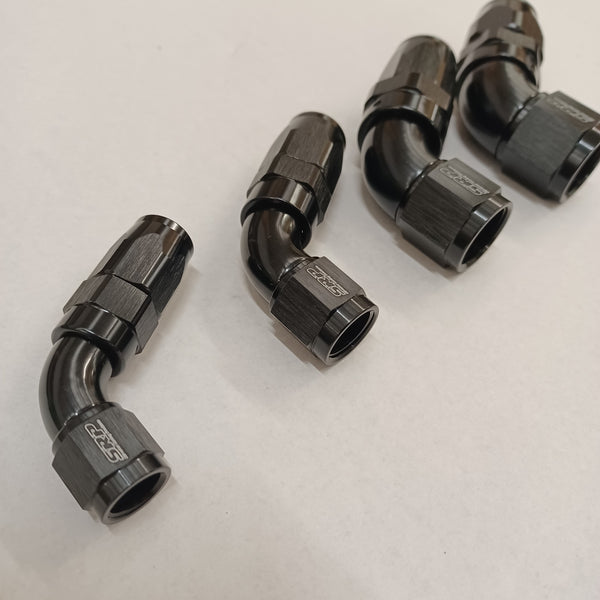 60 DEGREE FULL FLOW BRAIDED HOSE END -4AN TO -10AN