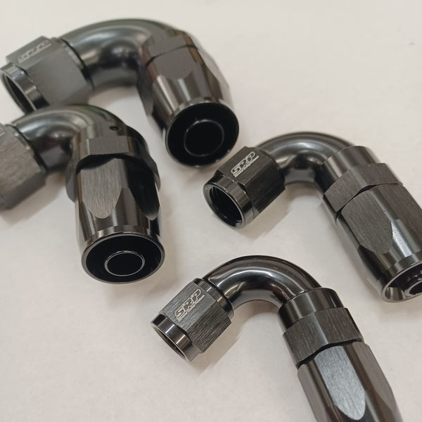 120 DEGREE FULL FLOW BRAIDED HOSE END -4AN TO -10AN