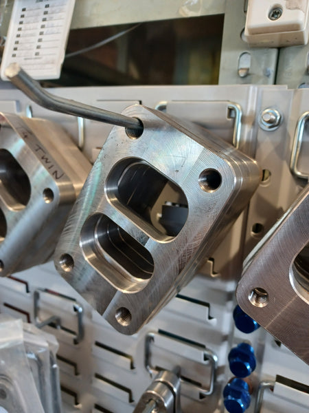 CNC MACHINED THREADED T3 TWIN SCROLL INLET FLANGE M10X1.25
