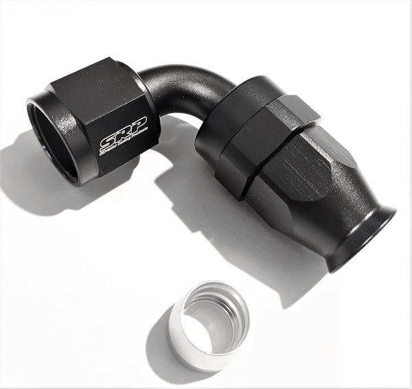 ALLOY PTFE FITTING BLACK 90 degree