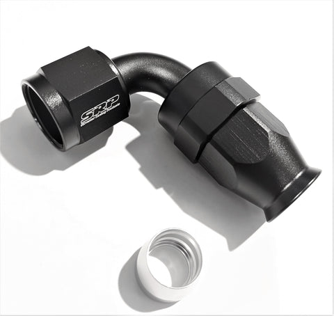 ALLOY PTFE FITTING BLACK 90 degree