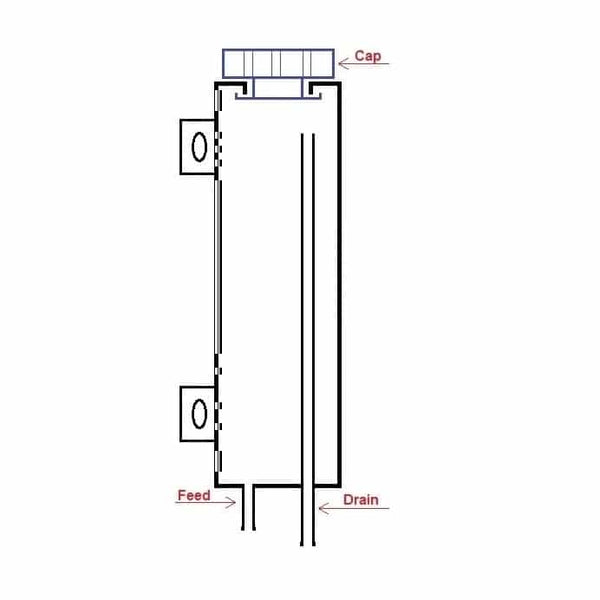 SRP STAINLESS OVERFLOW TANK 3X9"
