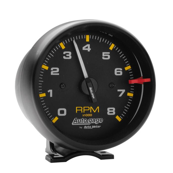 AUTOMETER 3-3/4" PEDESTAL tachometer, 0-8,000 RPM, BLACK/BLACK, AUTO GAGE 2300