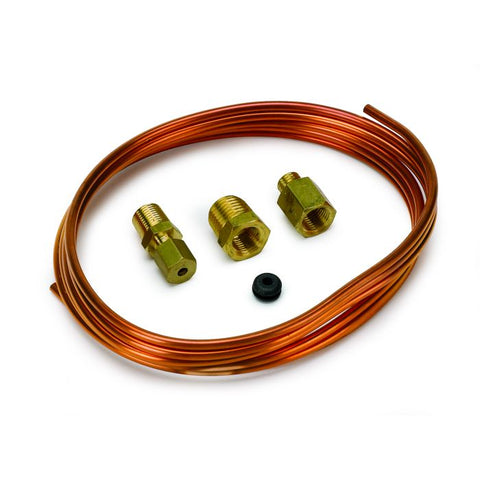 AUTOMETER TUBING, COPPER, 1/8", 6FT. LENGTH, INCL. 1/8" NPTF BRASS COMPRESSION FITTINGS 3224