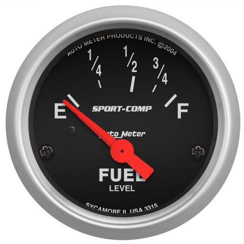 AUTOMETER 2-1/16" FUEL LEVEL, 73-10 Ω, AIR-CORE, SPORT-COMP 3315