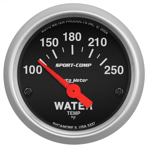 AUTOMETER 2-1/16" WATER TEMPERATURE, 100-250 °F, AIR-CORE, SPORT-COMP 3337