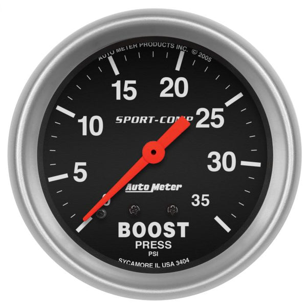 AUTOMETER 2-5/8" BOOST, 0-35 PSI, MECHANICAL, SPORT-COMP 3404