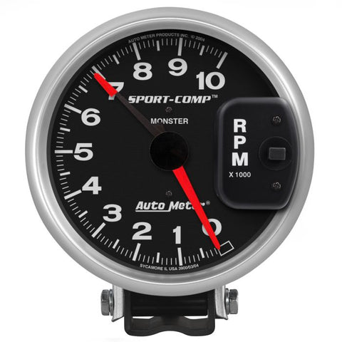 AUTOMETER 5" PEDESTAL tachometer, 0-10,000 RPM, SPORT-COMP 3900