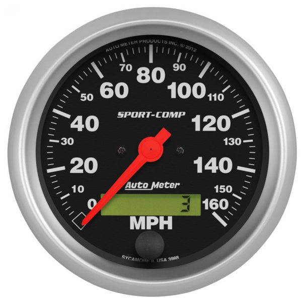 AUTOMETER 3-3/8" SPEEDOMETER, 0-160 MPH, ELECTRIC, SPORT-COMP 3988