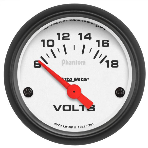 AUTOMETER 2-1/16" VOLTMETER, 8-18V, AIR-CORE, PHANTOM 5791