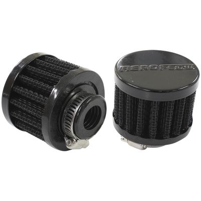 AEROFLOW Black Clamp On Breather 2" (50.8mm) O.D. x 1-1/2" (38mm) High, 5/8" (16mm) Flange Inside Diameter AF2271-1340