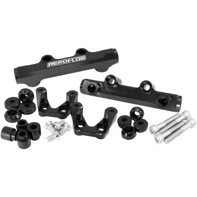Aeroflow Subaru EJ20 Top Feed Conversion Billet EFI Fuel Rail - Black