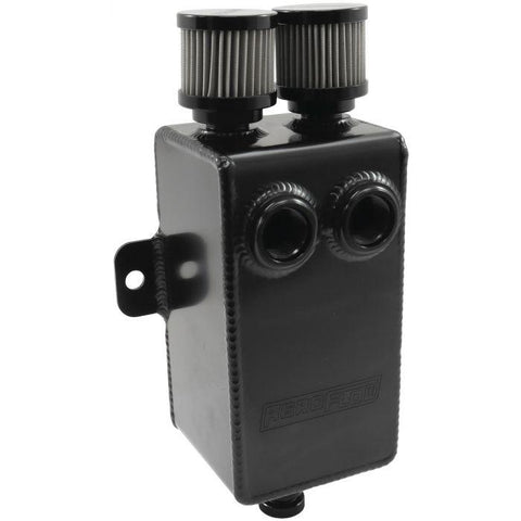 Aeroflow 1L Universal Dual Breather/Catch Can Tank -Black