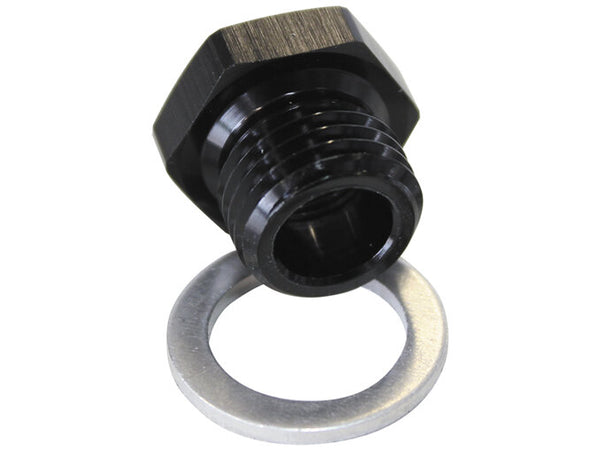 AEROFLOW M12X1.5 PIPE REDUCER TO F/MALE1/8' NPT BLACK LS TEMP ADAPT - AF912-M12-02BLK