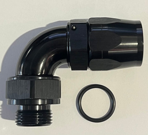 SRP 90 Degree Braided Hose Fitting with Male ORB