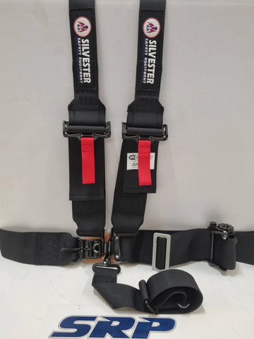 HARNESS SET LEVER LATCH 5PT RATCHET LEFT SIDE 2" SHOULDER 3" LAP BLACK
