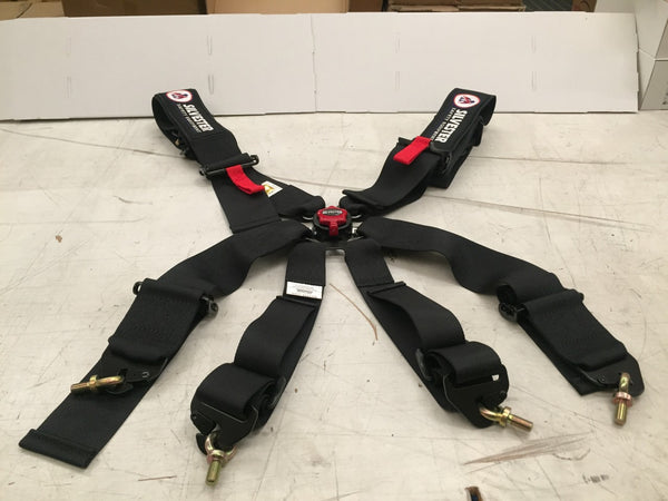 SSE 6 Point Race Harness Camlock Black/Blue/Red FIA