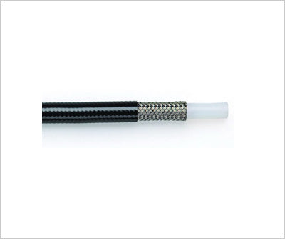 SRP PTFE STAINLESS STEEL BRAIDED HOSE - BLACK PVC COVER